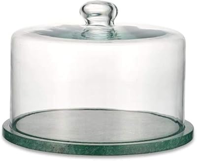 Lamac crafts support à gâteau en marbre vert de 10 pouces avec dôme