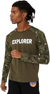 T-shirt à manches longues pour homme avec imprimé camouflage