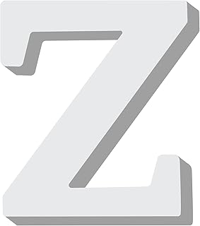 Lettre z décorative en bois pour chambre d'enfant, longueur 8 cm, blanc