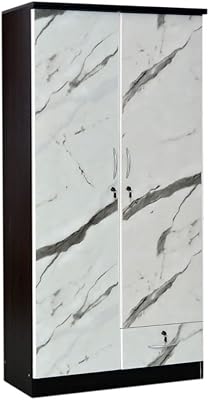 Armoire en bois à deux portes karnak, armoire en bois d'ingénierie avec un tiroir