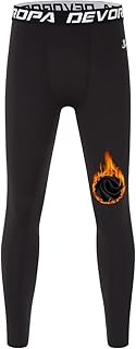 Collants de sport de compression pour jeunes garçons doublés de polaire et couche