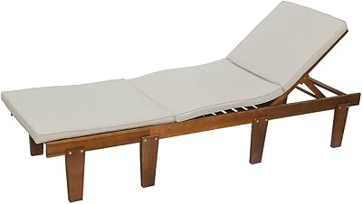Chaise longue en bois d'acacia massif yatai - mobilier de jardin réglable résistant