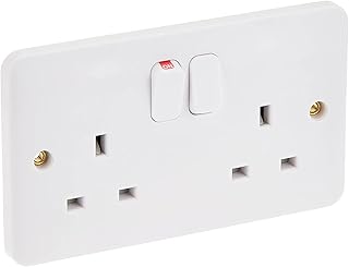 Prise de commutation schneider electric standard uk, blanc, modèle ggbl3020nis, 2 connecteurs 13a