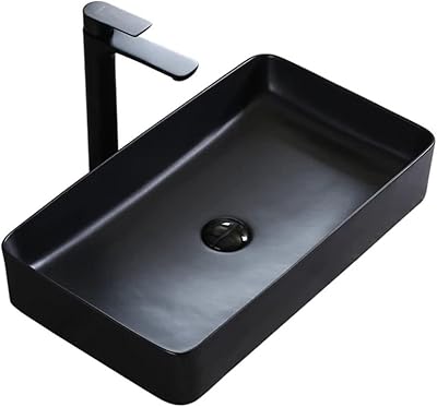 Lavabo carré en céramique de conception simple d'insecte nordique, blanc bleu/noir, lavabo domestique