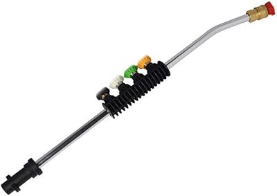 Baguette d'extension incurvée hamkaw pour lave-auto électrique haute pression avec 5 buses, compatible