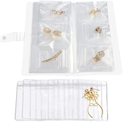 Lingeiher livre de rangement de bijoux transparent à 84 grilles avec poche organisateur