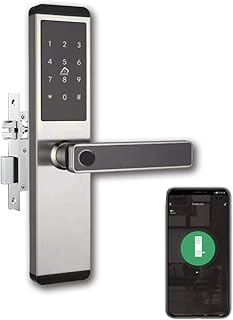 Serrure de porte intelligente sans clé avec clavier tactile wi-fi, poignée réversible