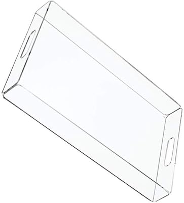Plateau de service en acrylique transparent bestomzed avec poignées anti-déversement et empilable