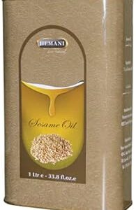 Huile de sésame hemani - 1 litre, 100% riche en vitamines, présente des propriétés antivirales, maintient le taux de cholestérol, bonne pour les sinus et les migraines. Diaytar : Parce que bien acheter, c'est économiser