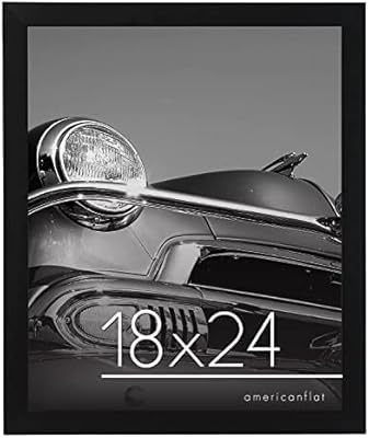 Cadre pour affiche plat américain, taille 18 x 24, noir - bois composite