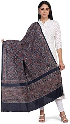 Écharpe en coton ajrakh pour femme de la marque anarva d'amazon
