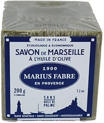 Savon de marseille, 6 oz 72% huile d'olive - tissu marius