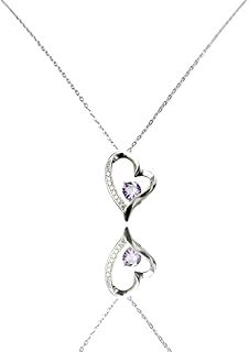 Collier pendentif en forme de coeur en argent sterling serti d'une pierre