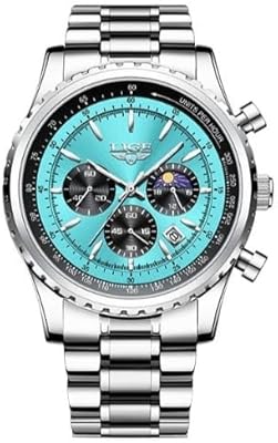 Montre chronographe à cadran bleu pour hommes, nouveau modèle lg8989l, montre à quartz