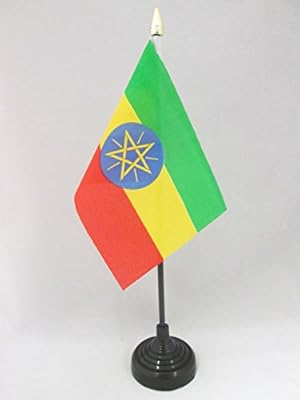 Flag drapeau de table éthiopien 4" x 6" bureau