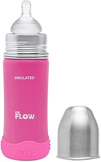 Dr. flow omega + thermos biberon 4 en 1 en acier inoxydable à
