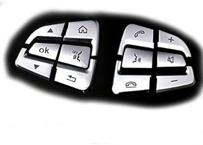 12 pièces de cache-boutons de commande de volant chromés adaptés à mercedes-benz c