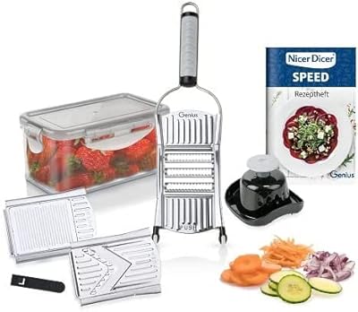 Trancheuse fruits et légumes nicer dicer speed, mandoline 6 en 1 en acier