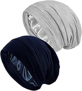 Castowave bonnet de nuit ample doublé de satin de soie réglable contre la perte