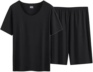 Ensemble pyjama d'été à manches courtes en modal pour homme, grande taille 6xl
