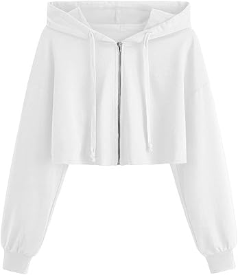 Hauts courts décontractés pour femmes, sweat-shirts à capuche ouverts sur le devant, vestes