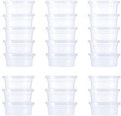 24 conteneurs de stockage de slime en plastique transparent étanches avec couvercles