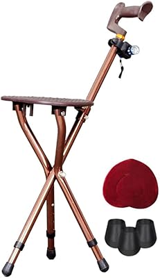 Canne de marche robuste avec siège pliant 440 lbs