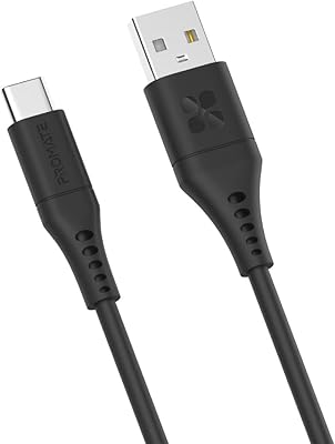 Câble usb vers usb-c promate câble de charge en silicone durable avec rapide