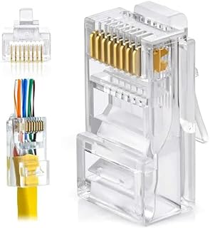 100 pièces connecteurs rj45 standard fiches de câble réseau 8 broches