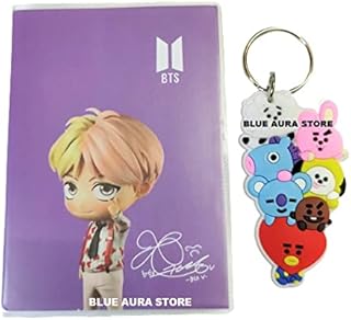 Blue aura v bts bt21 kpop diary 60 pages avec porte-clés multicolore