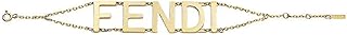 Bracelet fendi avec chaîne de lettres dorées 8ah073, moyen, métal, sans pierres précieuses