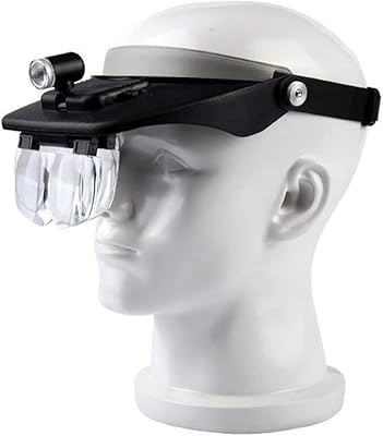 Loupe montée sur la tête avec lumières led vieil homme