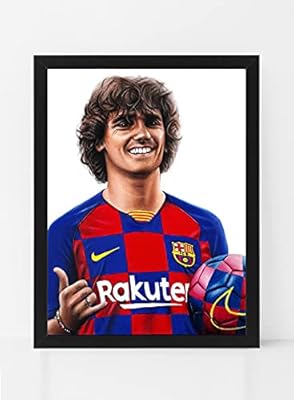 Affiche de peinture d'art antonie griezmann barcelone avec cadre (50 x 40 cm)