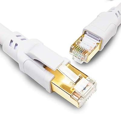 Câble ethernet cat8, câble réseau internet sftp haute vitesse 40 gbps 2000 mhz avec connecteur rj45 plaqué or pour routeur, modem, ordinateur, commutateur, warrior, ordinateur portable, xbox 1,83 m/6 pieds blanc. Diaytar Sénégal : Large gamme, petits prix, grande satisfaction
