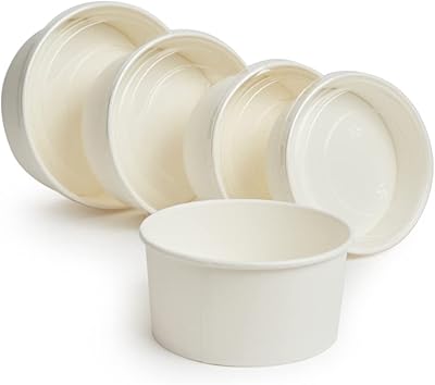 Récipients alimentaires jetables écologiques eco way avec couvercles en papier pour salade