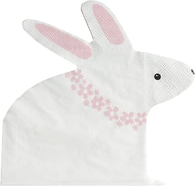 Serviettes en papier bunny party, paquet de 20 pour pâques, anniversaire, baby shower