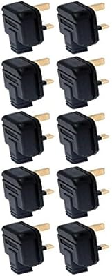 Bouchons en caoutchouc permaplug 3 broches 13a noirs, paquet de 10, gomme