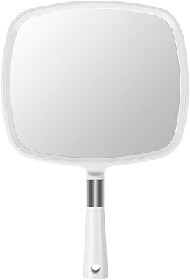 Grand miroir à main avec poignée suspendue en forme de flocon de neige, miroir de coiffure. (blanc). Diaytar : Votre partenaire e-commerce au quotidien