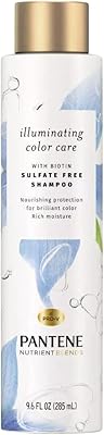 Shampooing pantene, soin couleur illuminateur, sans sulfate, protection de la couleur, 9,6 fl