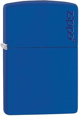 Briquet coupe-vent zippo classic avec logo zippo bleu royal mat 229zl
