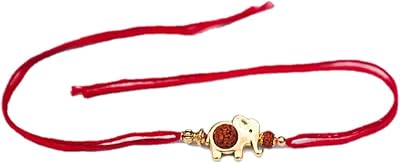 Nog éléphant avec rudraksha rakhi pour frère - bhabhi bhaiya bracelet sur raksha