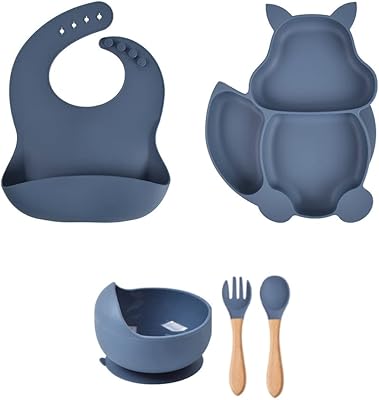 Ensemble de vaisselle pour enfants sans bpa, assiette et bol divisés avec ventouse