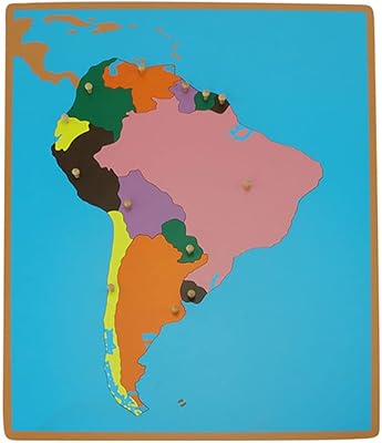 Jeu de puzzle montessori de carte de l'amérique du sud pour l'enseignement