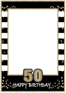 Cadre photo à paillettes 50e anniversaire pour fête de 50e anniversaire, accessoires