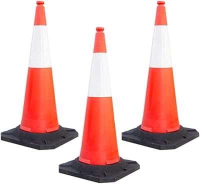 3 pièces cône de signalisation avec base pe 100 cm |
