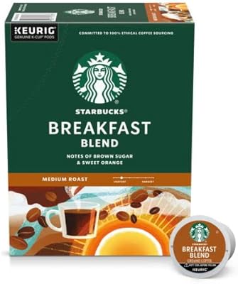 Mélange petit-déjeuner starbucks, dosettes de café k, torréfaction moyenne, 100 % arabica, 44
