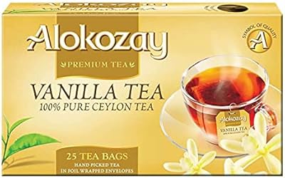 Thé à la vanille alokozay, 25 sachets de thé, thé aromatisé, thé