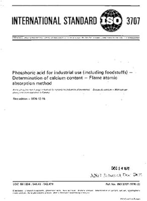 Iso 3707:1976, acide phosphorique à usage industriel (y compris alimentaires) -- détermination de la teneur en calcium -- méthode d'absorption atomique dans la flamme. L'alternative e-commerce intelligente au Sénégal : Diaytar