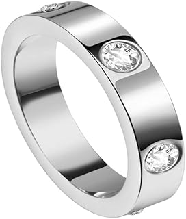 Bagues d'amour et d'amitié plaquées or 18 carats avec oxyde de zirconium de 6 mm, bagues de promesse en acier inoxydable, bague de mariage, bagues d'amour tendance pour femmes, adolescentes, saint-valentin avec boîte cadeau. Explorez un monde de bonnes affaires sur Diaytar Sénégal