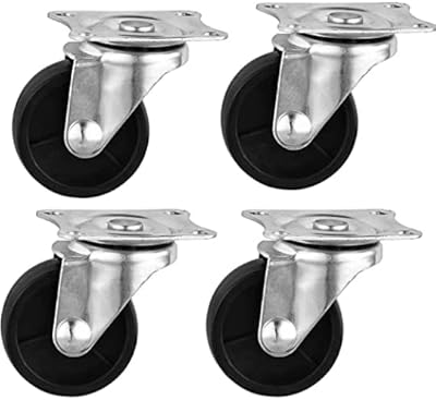 Roues pivotantes aqson 4 pièces roulettes en caoutchouc de 40 mm avec boulons